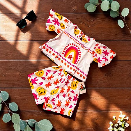 Conjunto Corações e Smile (Tam 8)