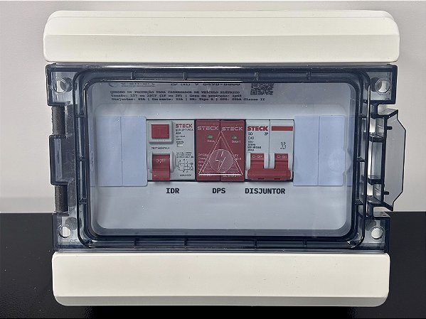 Quadro de Proteção para Carregador de Veículo Elétrico/Híbrido 7 kW 220 V e-Smart - 100% Componentes Steck