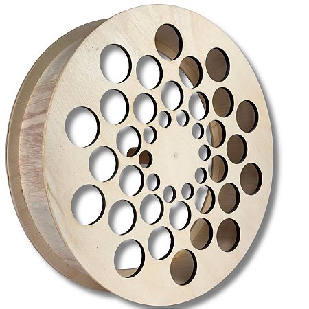 Carretilha de Madeira Crua 22 Polegadas (56cm) Multifuros