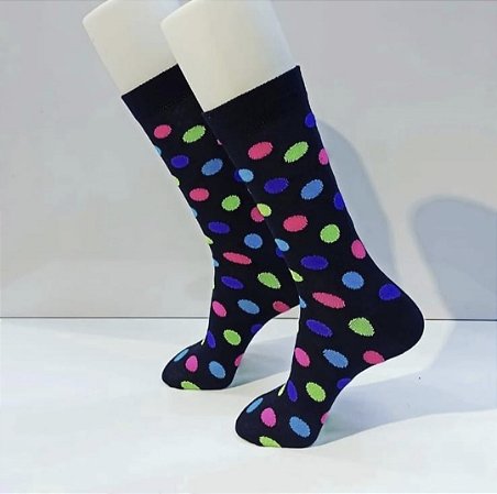 Meia Diversão Bolinhas Coloridas