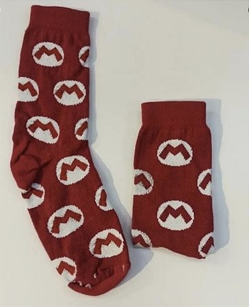 Meia Estilo Mario - Conjunto de Meias Diversão