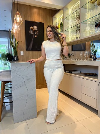 Calça Casual Wide Leg Moletinho - Conforto e Estilo