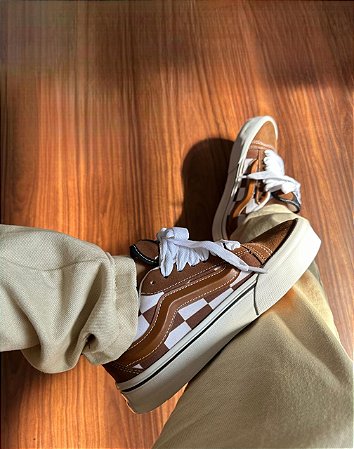 DUPLICADO - Tênis Unissex Xadrez Skate Dia a Dia Confortável Lançamento Tamanho 34 ao 43