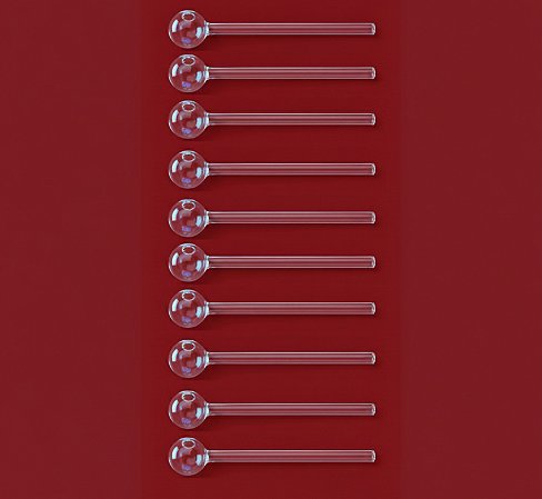 10 Pçs Oil Pipe De Vidro 11 Cm bola 20mm furo 6,5mm