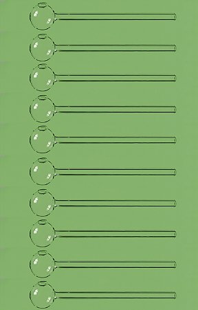 10 Pçs Oil Pipe De Vidro 15cm, bola 25mm, furo 8mm