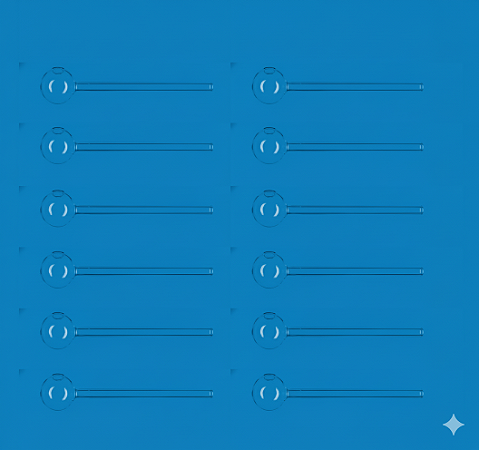 10 Pçs Oil Pipe De Vidro 15cm, bola 30mm, furo 8mm