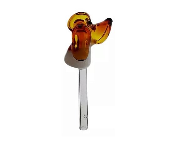 Piteira cachorro marrom e branco 6mm x 8cm