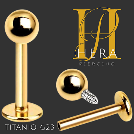 Labret Basico em Titanio Dourado topo esferico bij 10un. lote