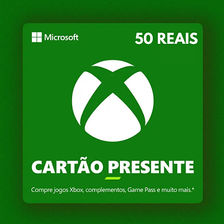 Gift Card Xbox R$50 Reais
