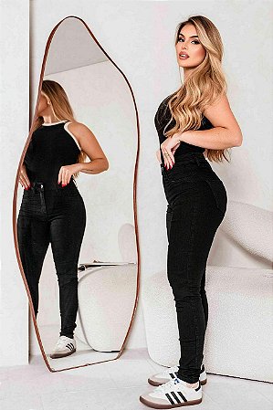 Calça Jeans Skinny Preto Biotipo Feminino Midi