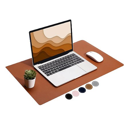 Desk Pad Portátil de Couro à Prova D’água 90x40 Cor:Marrom