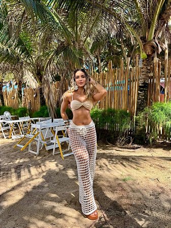 Calça tricô | Areia