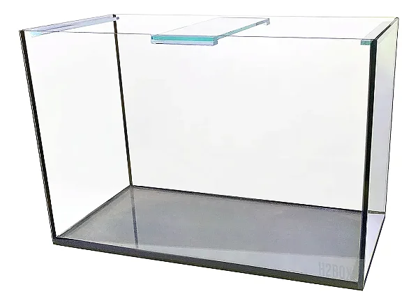 Aquário H2box 60x30x40 72 Litros vidro 5mm Silicone Preto E Eva