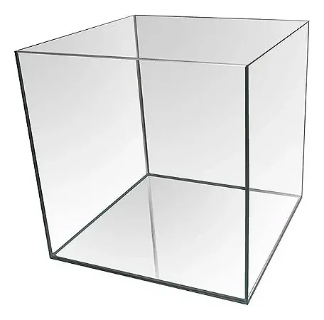 Aquário cubo 40x40x40 64 Litros vidro 6mm Silicone Preto e EVA Plantado Ou Nano