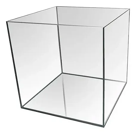 Aquário cubo 50x50x50 125 Litros vidro 6mm Silicone Preto e EVA Plantado Ou Nano