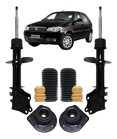 Par Amortecedor Dianteiro+ Kit Completo (coifa/batente/coxim) Palio Fire/siena
