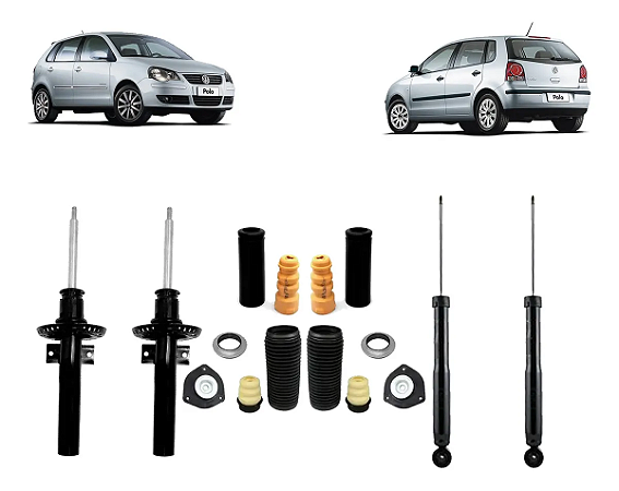 Kit Amortecedor Polo + Kit Batente Completo Polo 2003 A 2016