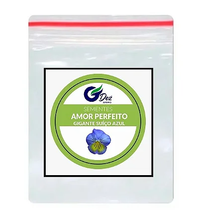 Sementes de Amor Perfeito Gigante Suíço Azul 70 unidades