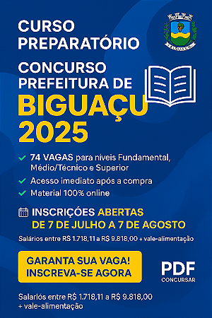 Apostila Preparatória NÍVEL SUPERIOR – Concurso Prefeitura de Biguaçu 2025