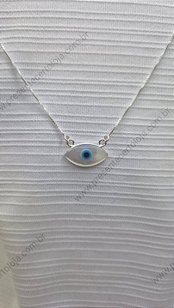 Colar Olho Grego com Madrepérola – Prata 925 | 40/3cm