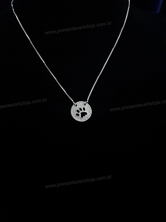 Colar Patinha de Cachorro 14mm – Prata 925 | Corrente 45cm