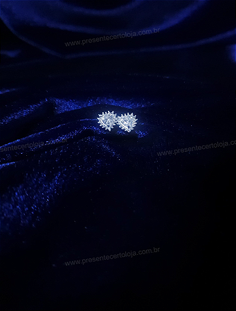 Brinco Coração 9mm Cravejado – Zircônia Branca Prata 925