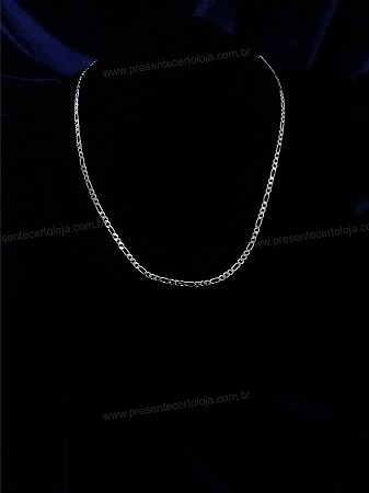 Corrente Masculina Fígaro 3x1 – 3,4mm | 60cm | Prata 925