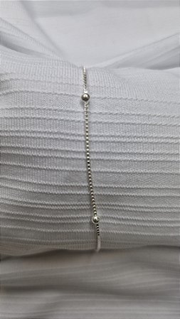 Tornozeleira com Bolinhas V15 – 24,3cm – Prata 925