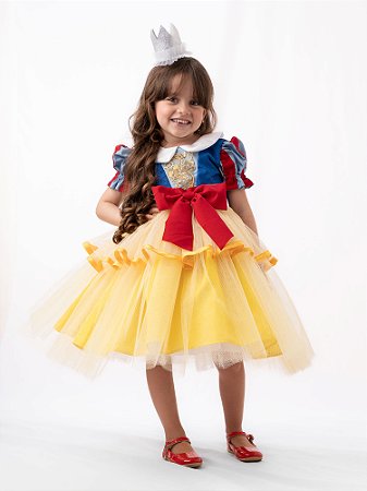 VESTIDO LUXO PRINCESA BRANCA DE NEVE