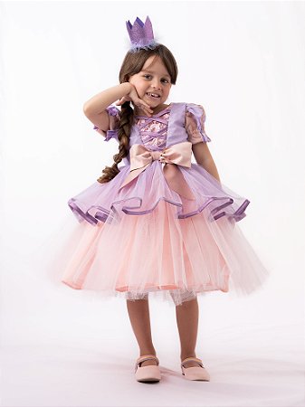 VESTIDO PRINCESA LUXO RAPUNZEL