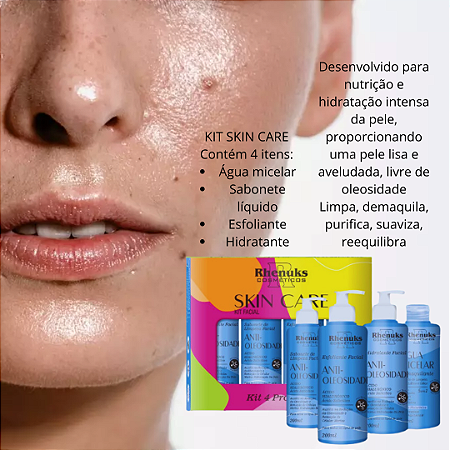 Kit skin care oleosidade 800ml