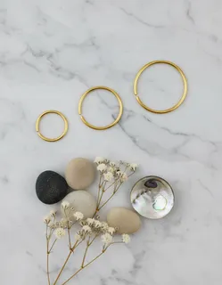 Piercings Nostril Argola Aço cirúrgico Banho PVD Dourado