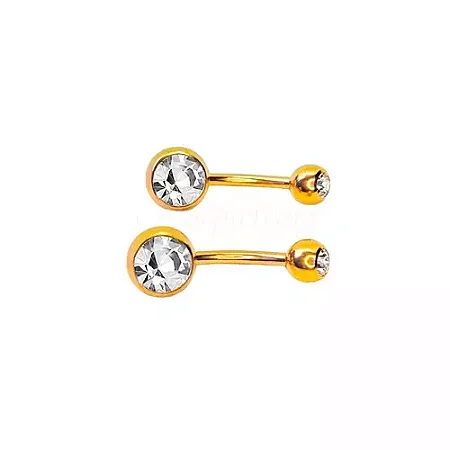 Piercings Titânio Bananabell Banho PVD Dourado