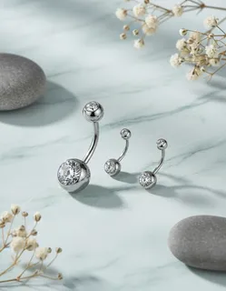 10 Peças- Kit Atacado - Piercings Titânio Bananabell Cor Natural