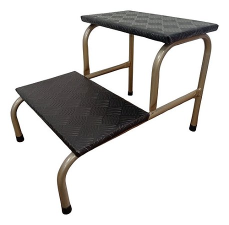 Escada Escadinha Para Maca Depilação 2 Degraus Dourado Claro