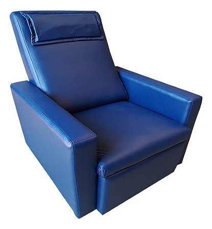 Poltrona Hospitalar Reclinável Medcombo Cor Azul-escuro Desenho Do Tecido Modelo Da Poltrona