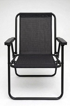 Cadeira de Praia Medcombo Preta Resistente Confortavel