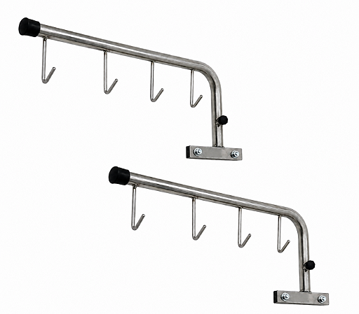Kit 2 Suportes De Soro De Parede Inox Medcombo