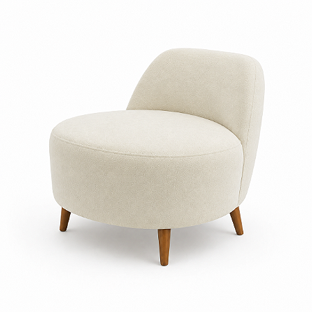 Sofá Curvo Orgânico 1 Lugar Bouclê Design Moderno