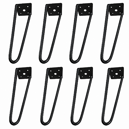 kit 8 Pés De Ferro Hairpin Legs 20cm Preto Medcombo Para Mesa