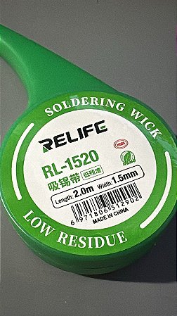 Malha Dessoldadora Relife RL-1520 Com Bico Anti-Queimadura Removedor de Estanho PCB