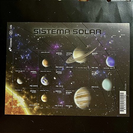 Bloco de Selos Comemorativos do Brasil - Sistema Solar - Brasil 2020 - Mint - ref.1080