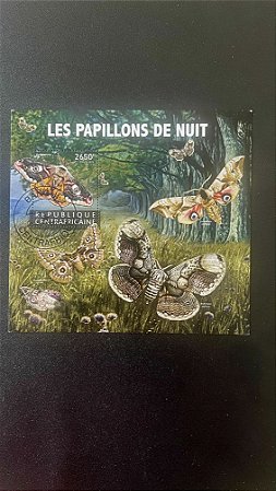 Bloco de Selos da Republique Centrafricaine - Les Papillons de Nuit - ref.809