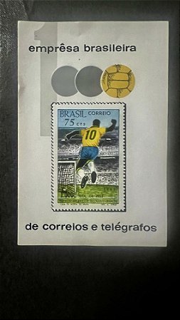 Bloco de Selos do Brasil - Milésimo Gol de Pelé - Brasil 1970 - Mint