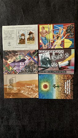 06 Blocos de Selos  Comemorativos do Brasil - Mint