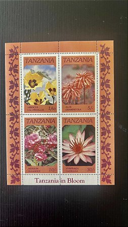 Bloco de Selos Estrangeiros - Tanzania in Bloom - Mint - ref.696