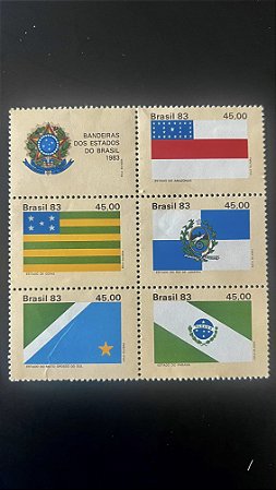 Série de Selos do Brasil - Bandeiras dos Estados do Brasil - 1983 - Mint - ref.806