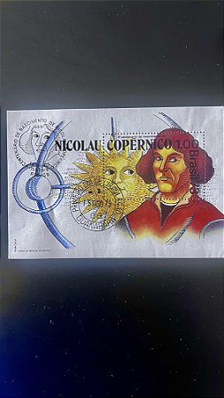 Bloco de Selos do Brasil - Nicolau Copernico - com Carimbo - 1973 - ref.536