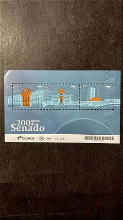 Bloco de Selos do Brasil - 200 Anos do Senado - Brasil 2024 - Mint