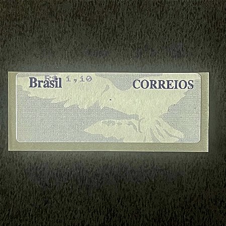 Selo Etiqueta Automato - Pomba Branca - Fundo Cinza - Tarifa 1,10 - Mint - ref.121